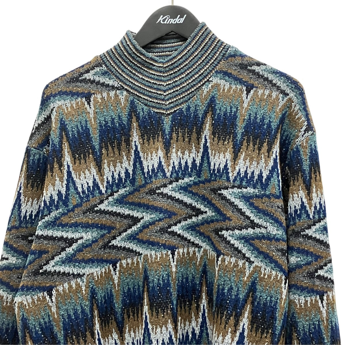 MISSONI UOMO 総柄ハイネックニット 古着・中古-3枚目のアイテム画像