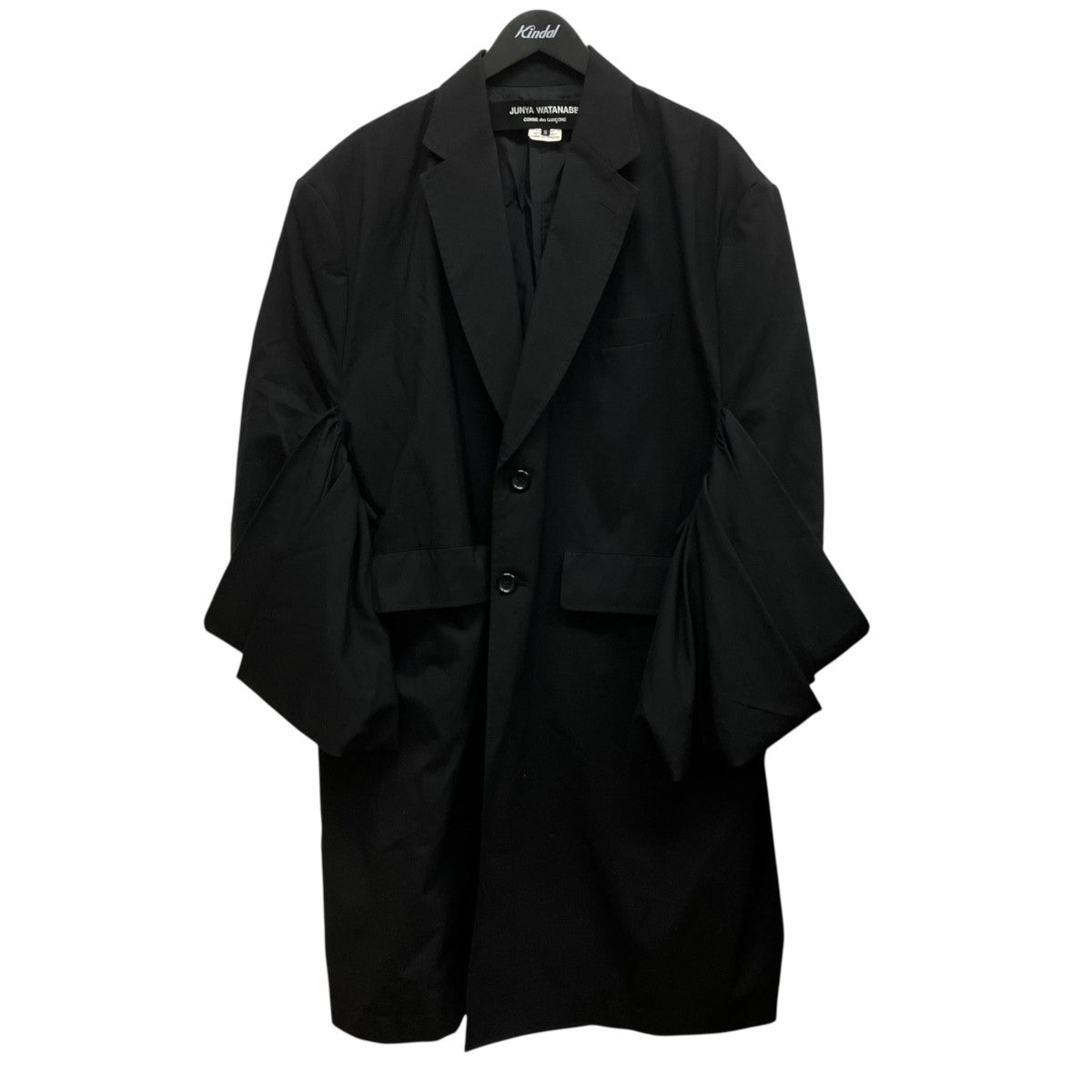 JUNYA WATANABE CDG 21SS変形プリーツスリーブチェスターコートJG-C017 古着・中古-1枚目のアイテム画像
