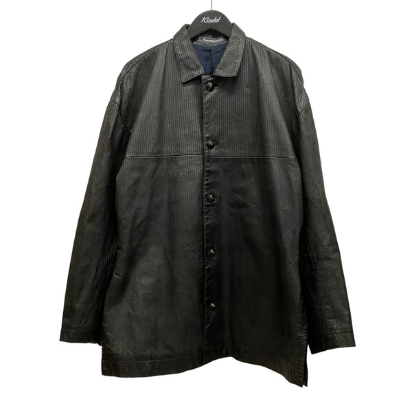 ⭐️本日限定価格⭐️筆タグイッセイミヤケ黒デザインジャケット極美品⭐️ ISSEY MIYAKE MEN(イッセイミヤケ) 80s 筆タグレザージャケット