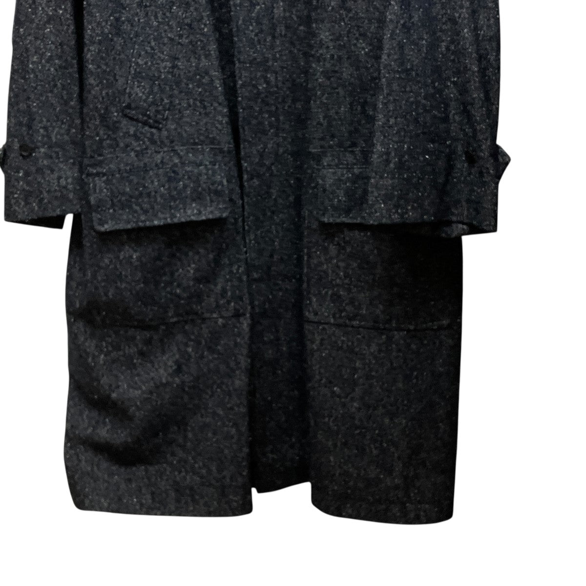22AWHYPER BIG SILK DENIM SINGLE 4PK FLAP COATシルク混ステンカラーコート