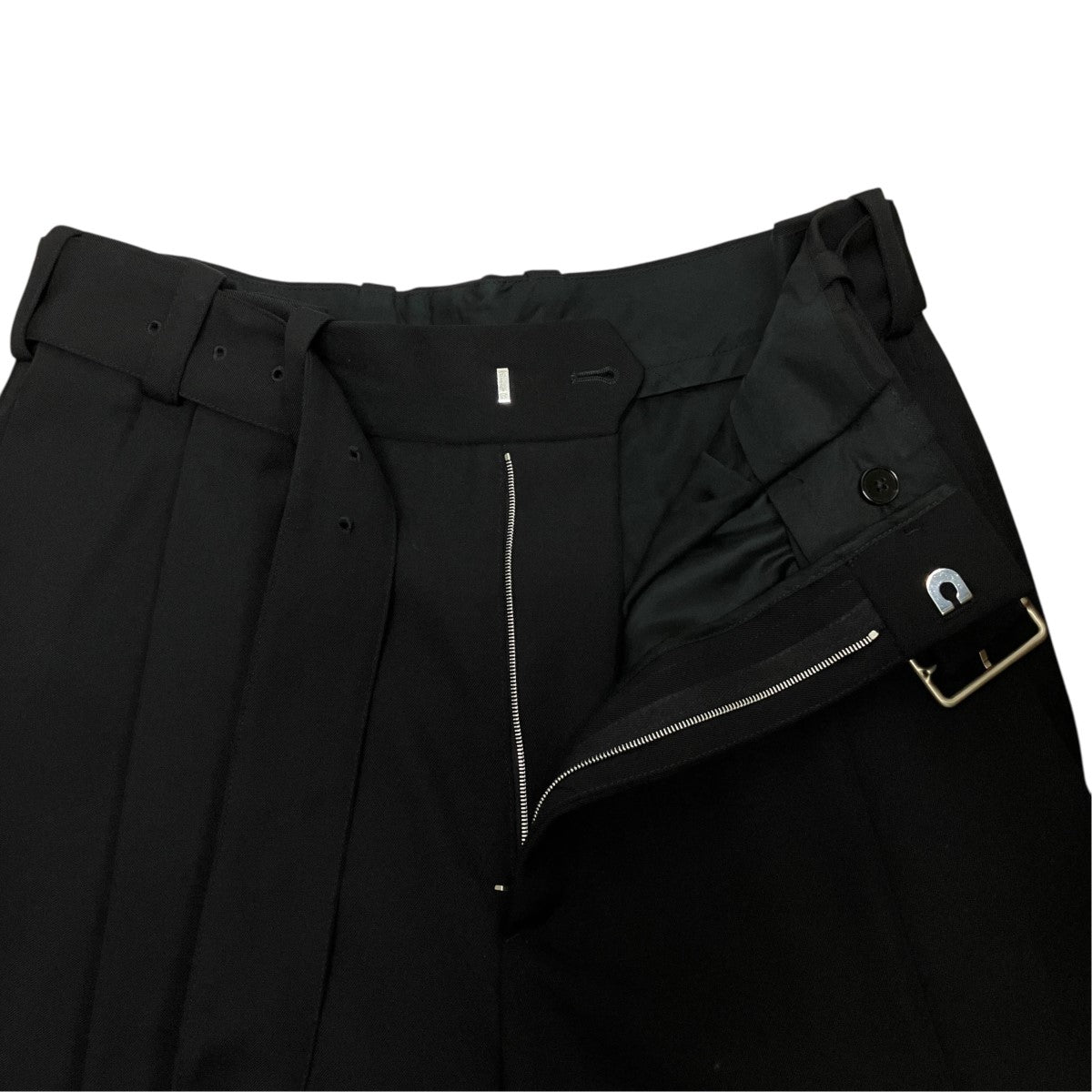 JIL SANDER(ジルサンダー) ベルト付タックウールワイドスラックス