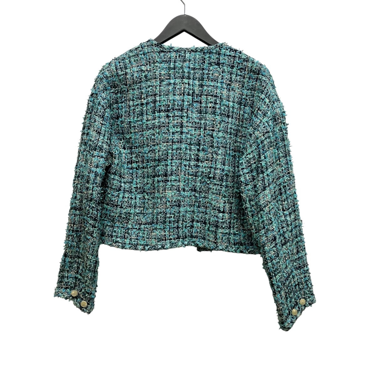 AURALEE 23SSノーカラーツイードジャケットA23SB03HW HOMESPUN SUMMER TWEED BLOUSON 古着・中古-2枚目のアイテム画像
