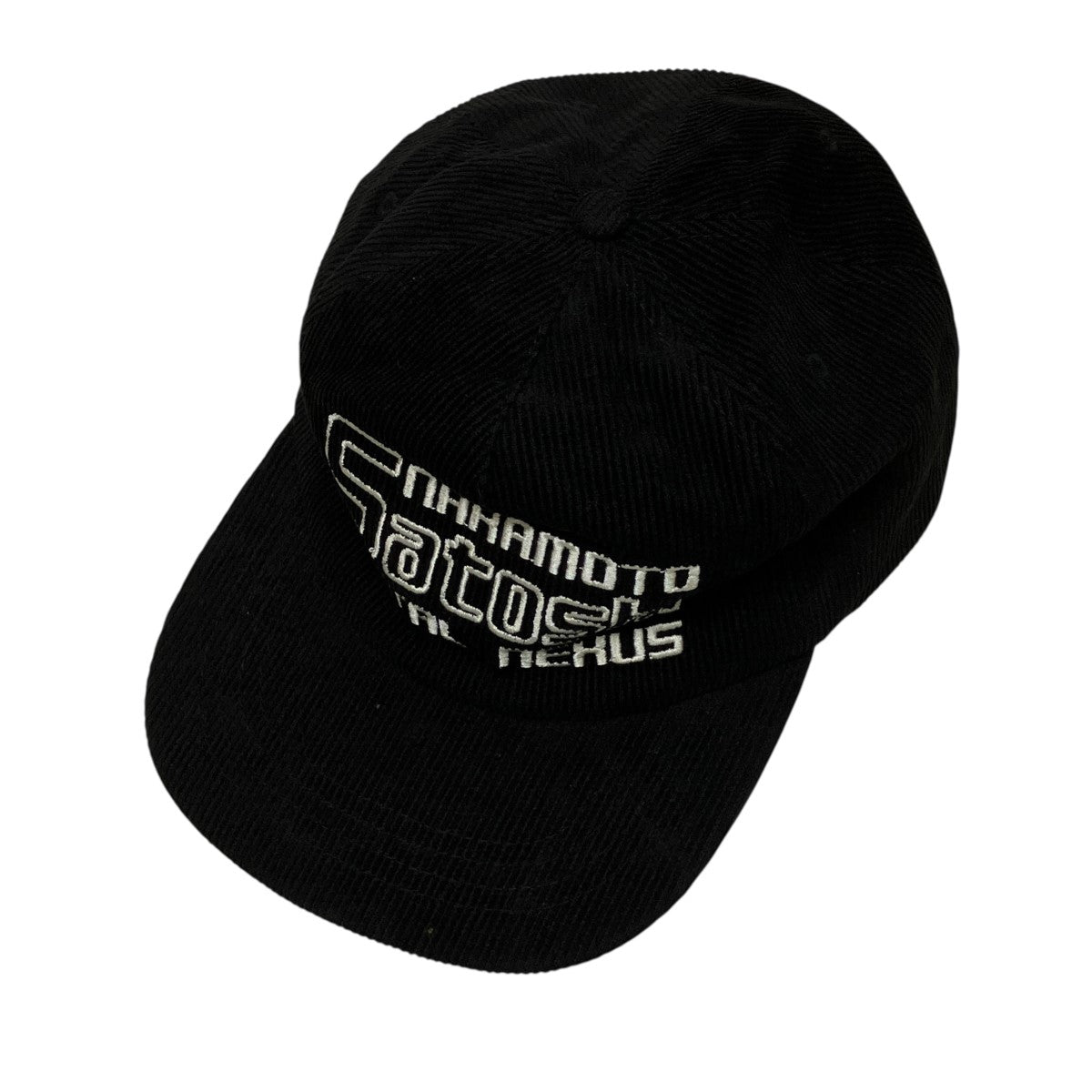 SATOSHI NAKAMOTO ロゴ刺しゅうコーデュロイキャップ 古着・中古-1枚目のアイテム画像