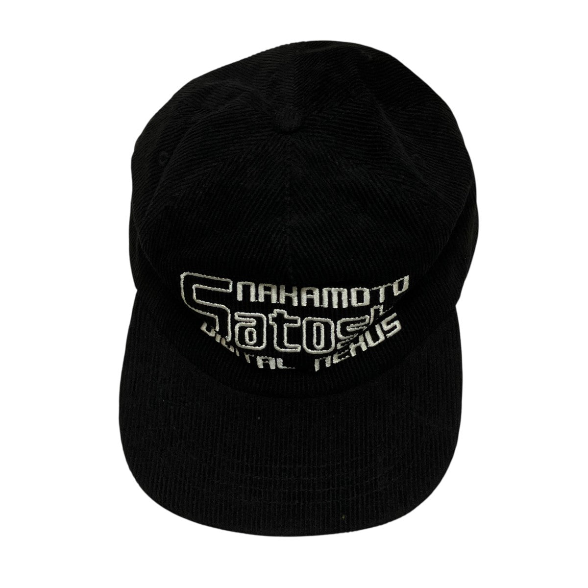 SATOSHI NAKAMOTO ロゴ刺しゅうコーデュロイキャップ 古着・中古-2枚目のアイテム画像