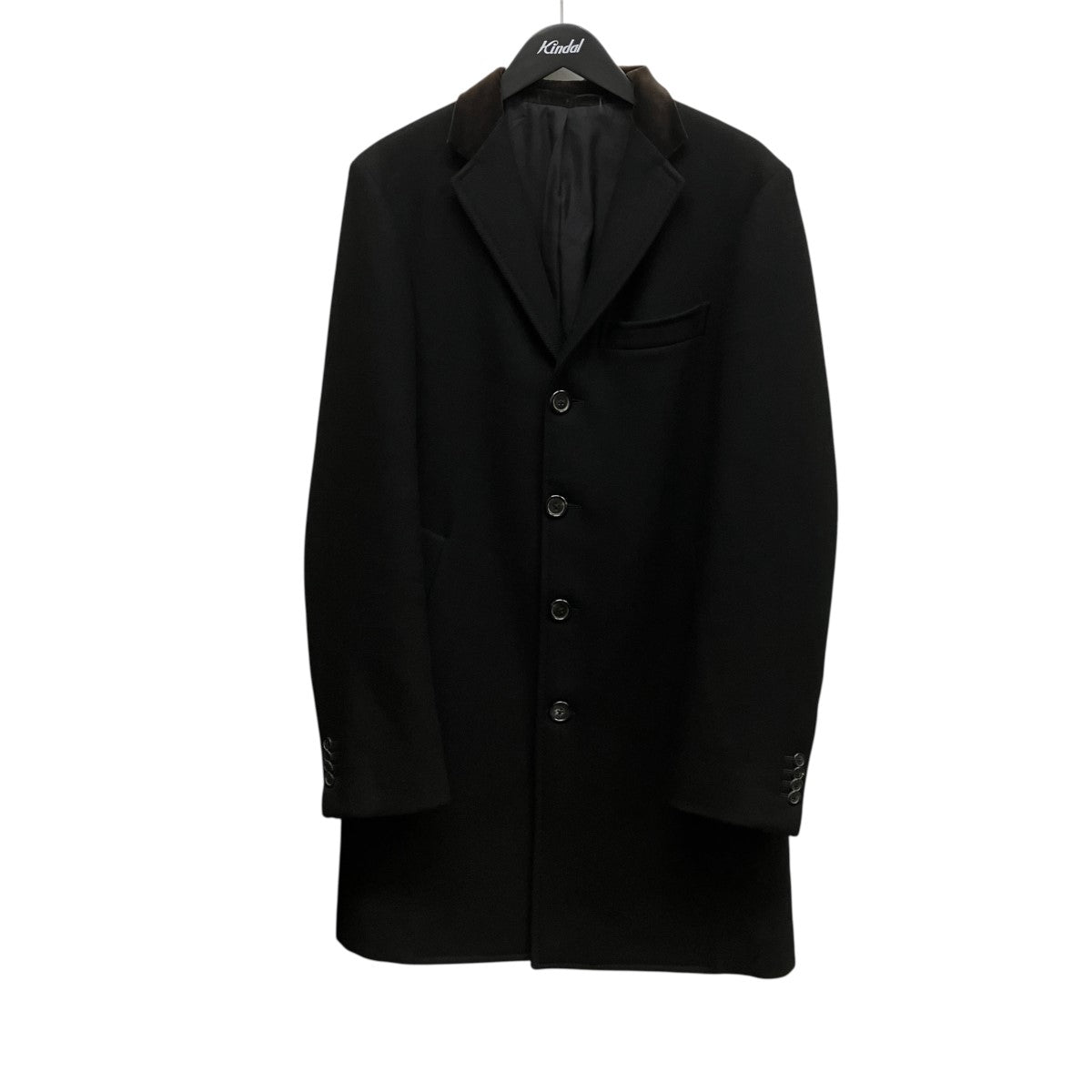 BOTTEGA VENETA ベロアカラーチェスターコート 古着・中古-1枚目のアイテム画像