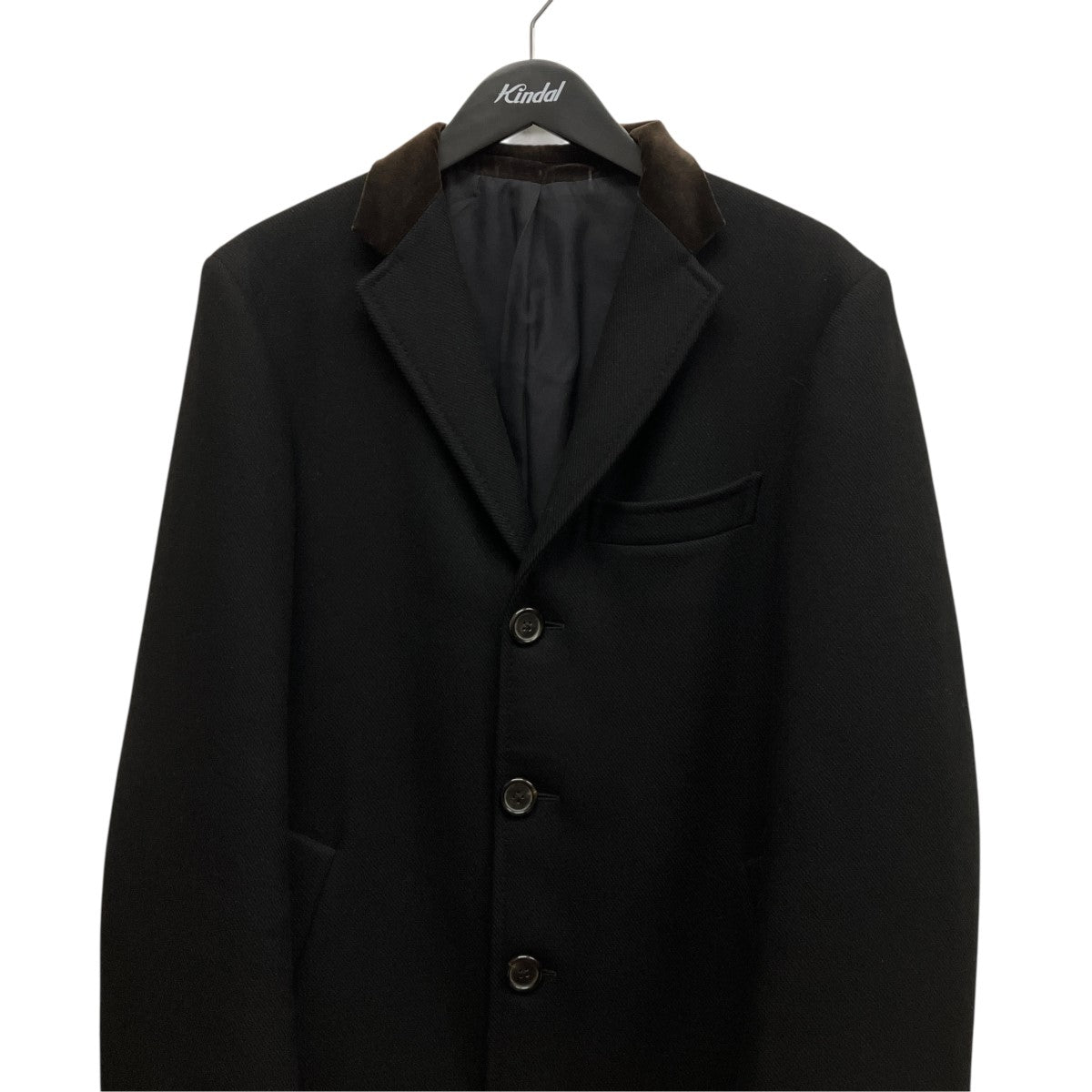 BOTTEGA VENETA ベロアカラーチェスターコート 古着・中古-3枚目のアイテム画像