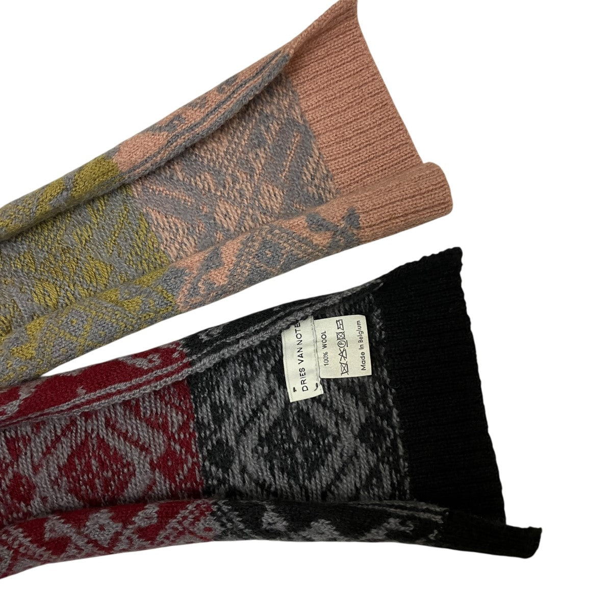 DRIES VAN NOTEN(ドリスヴァンノッテン) ジャガードマフラー レッド