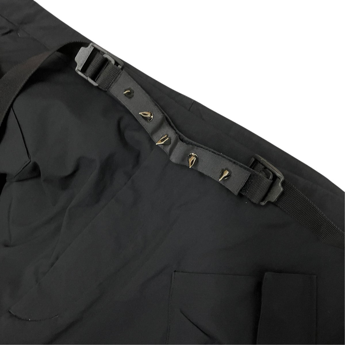 24SSP30A-E ENCAPSULATED NYLON WEB BELT ULTRAWIDE TROUSER BLACKナイロンサルエルパンツ+++