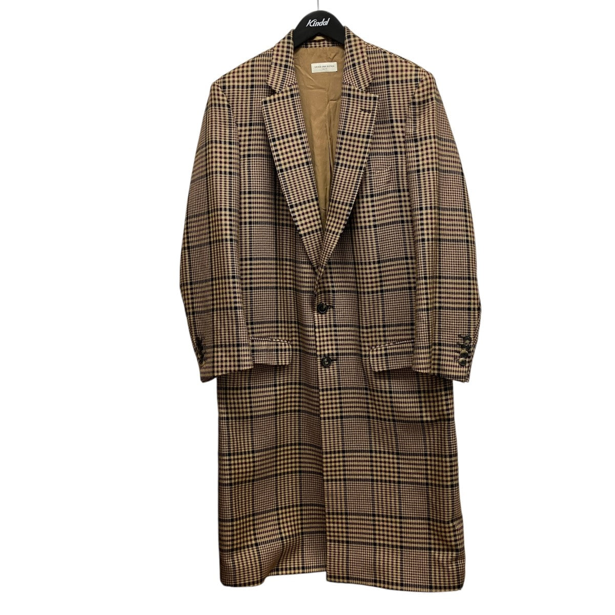DRIES VAN NOTEN チェックチェスターフィールドコート 古着・中古-1枚目のアイテム画像