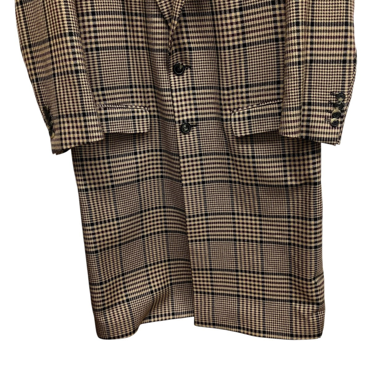DRIES VAN NOTEN チェックチェスターフィールドコート 古着・中古-4枚目のアイテム画像