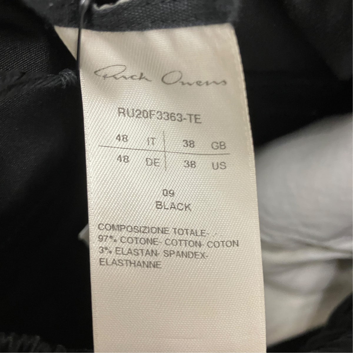 RICK OWENS BELA CROPPED PANTSクロップドパンツRU20F3363 古着・中古-6枚目のアイテム画像