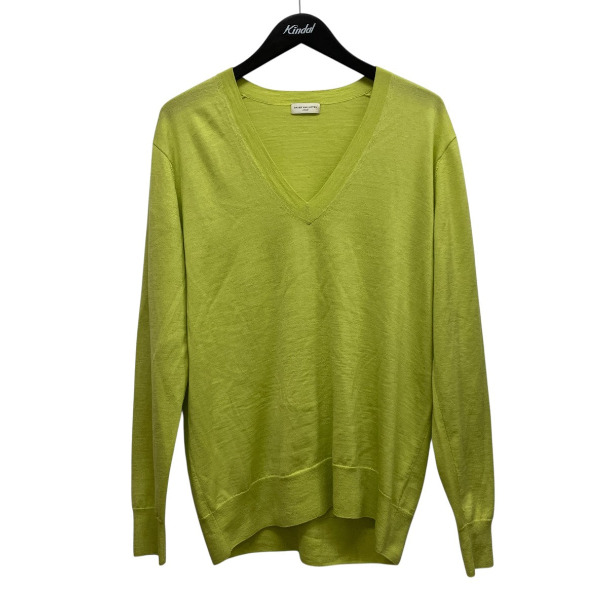 DRIES VAN NOTEN メリノウールVネックニット 古着・中古-1枚目のアイテム画像