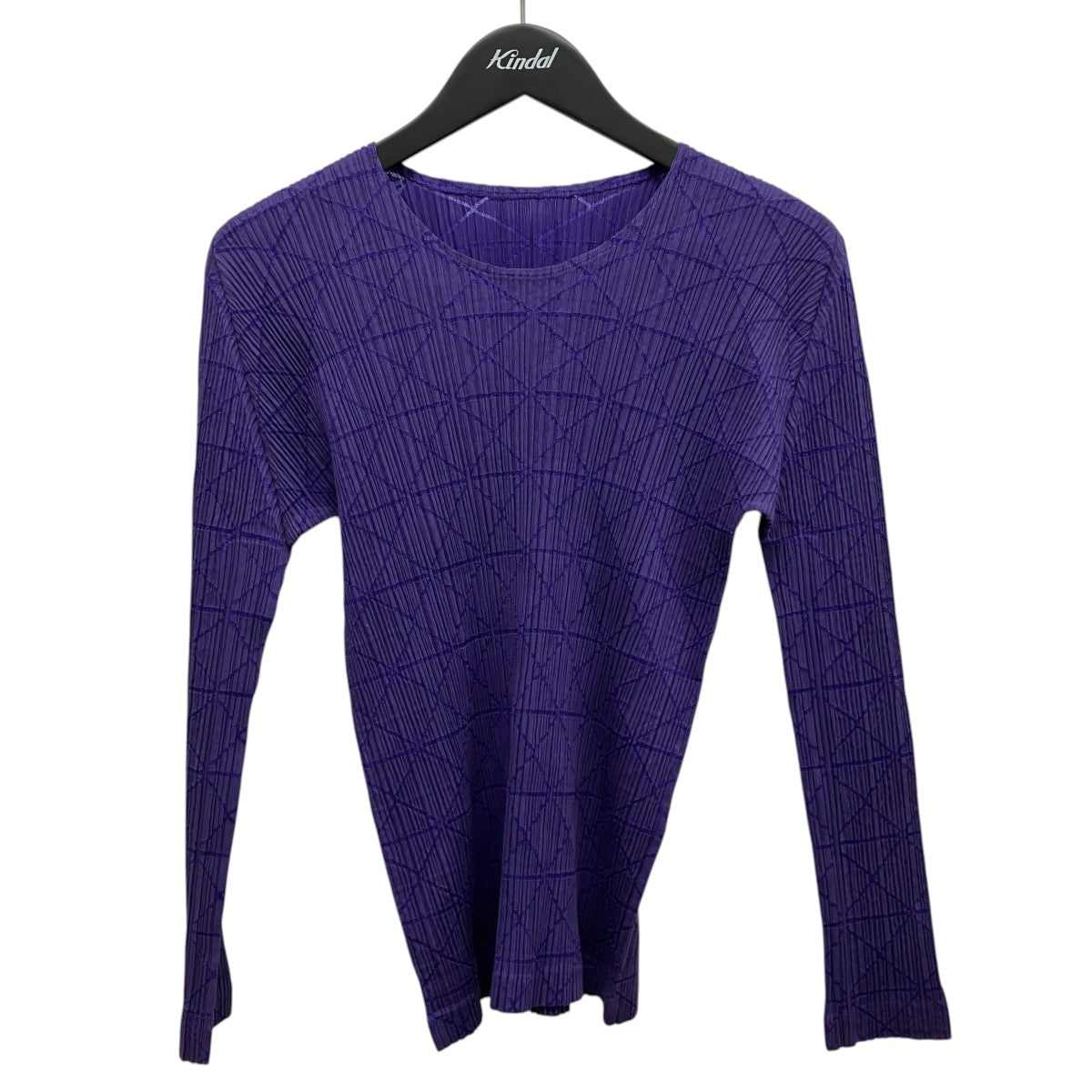 PLEATS PLEASE 総柄プリーツラウンドネックカットソーPP53-JK461 古着・中古-1枚目のアイテム画像