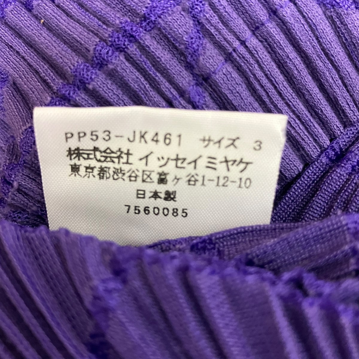 PLEATS PLEASE 総柄プリーツラウンドネックカットソーPP53-JK461 古着・中古-6枚目のアイテム画像