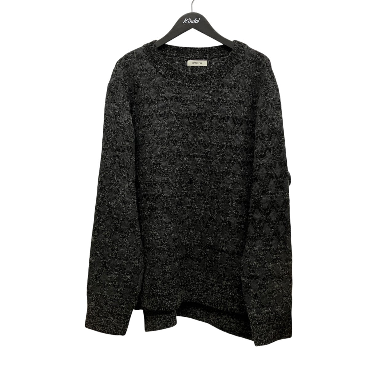 MATSUFUJI Melange Jacquard Crewneck KnitメランジジャガードクルーネックニットM213-0502 古着・中古-1枚目のアイテム画像