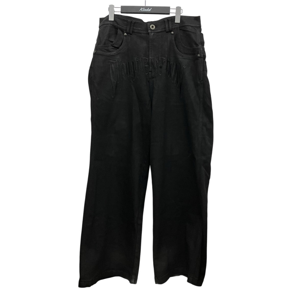 Thought We Friends レイヤードロゴ刺しゅうデニムパンツ 古着・中古-1枚目のアイテム画像