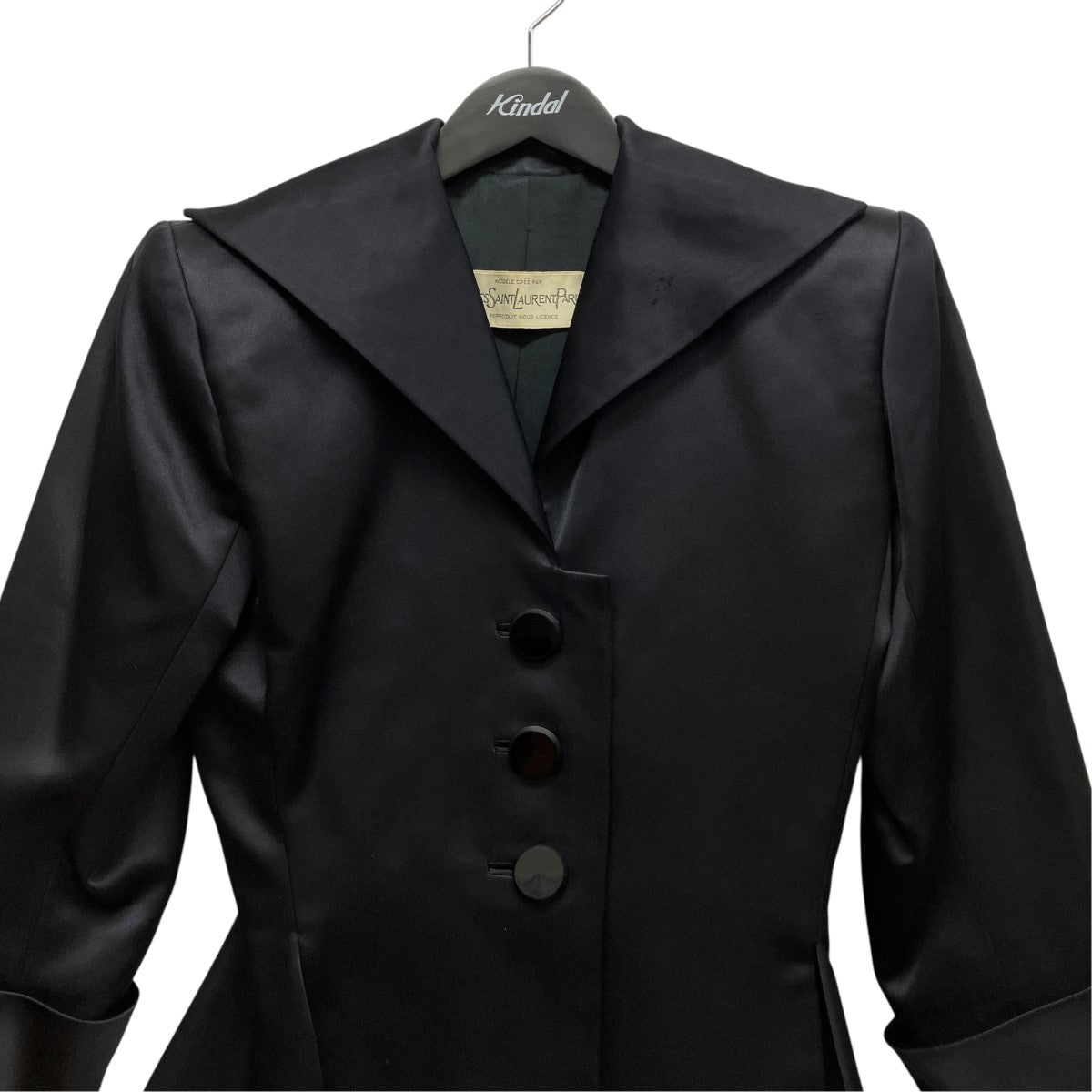 Yves Saint Laurent MODELE CREE PARサテンジャケット 古着・中古-3枚目のアイテム画像