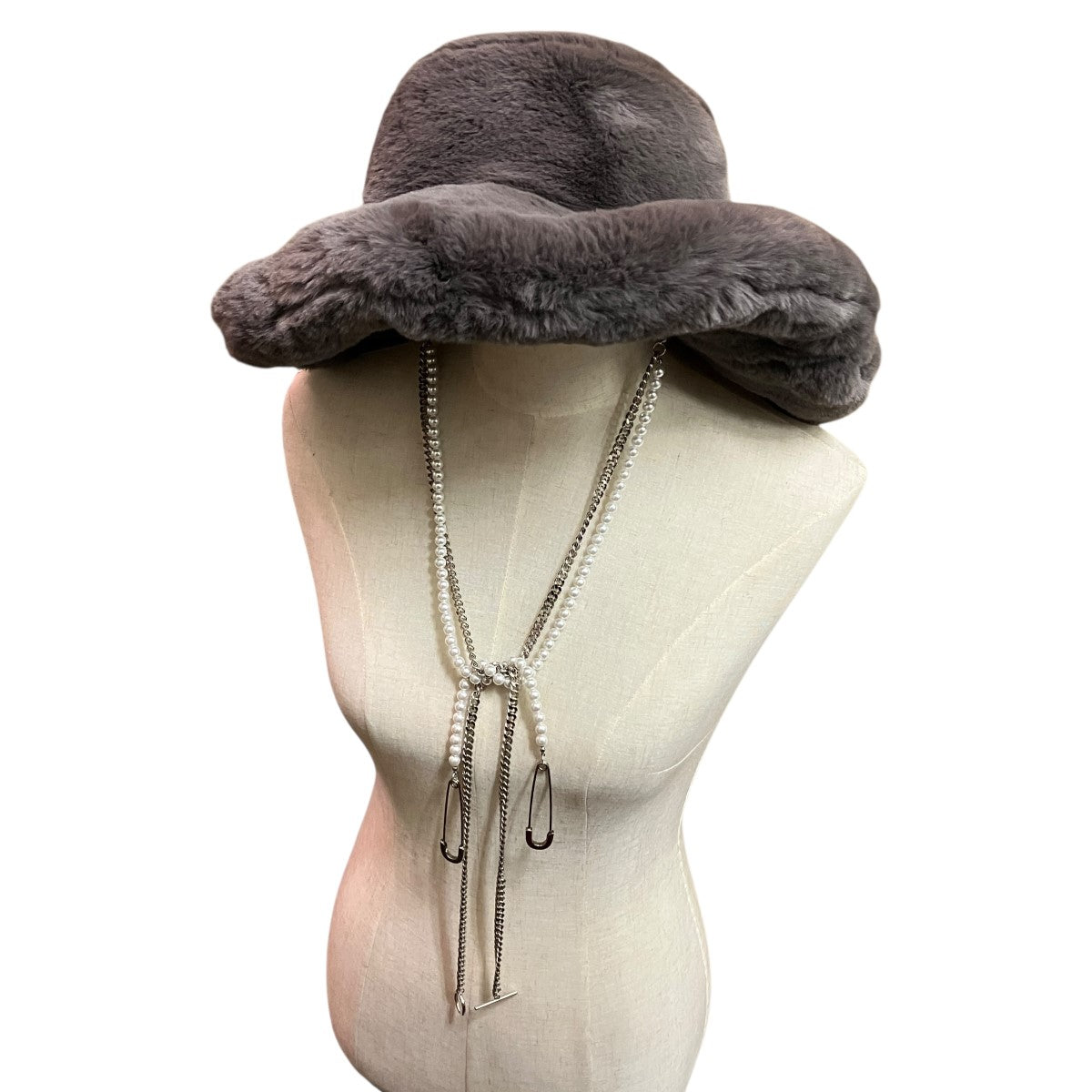 KIDILL×CA4LA 22AWBig Fur Hat GrayフェイクファーハットKL654 古着・中古-1枚目のアイテム画像