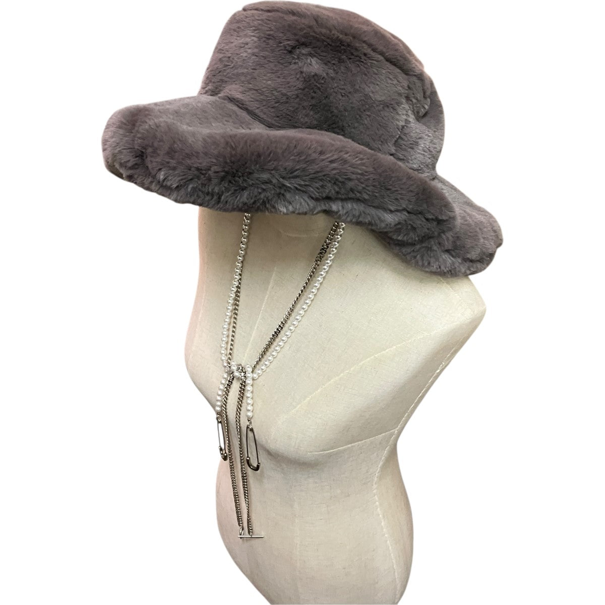 KIDILL×CA4LA 22AWBig Fur Hat GrayフェイクファーハットKL654 古着・中古-2枚目のアイテム画像