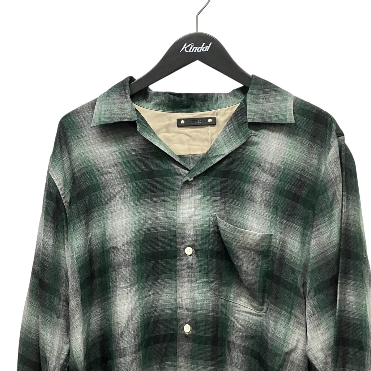 MINEDENIM 26AWT．Rayon Ombre Open Collar ShirtチェックロングスリーブシャツMDFBF09501-47-3 古着・中古-3枚目のアイテム画像