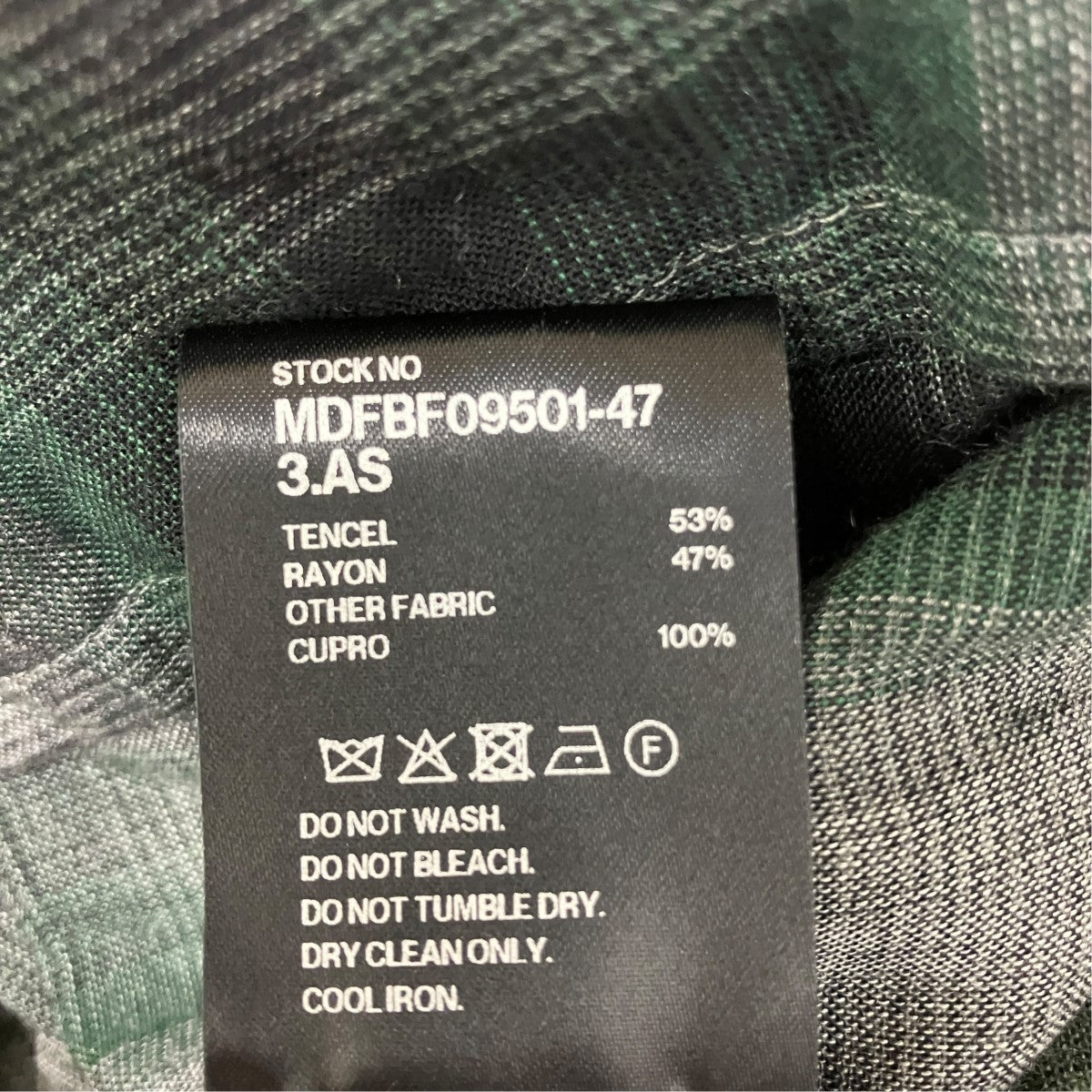 MINEDENIM 26AWT．Rayon Ombre Open Collar ShirtチェックロングスリーブシャツMDFBF09501-47-3 古着・中古-5枚目のアイテム画像