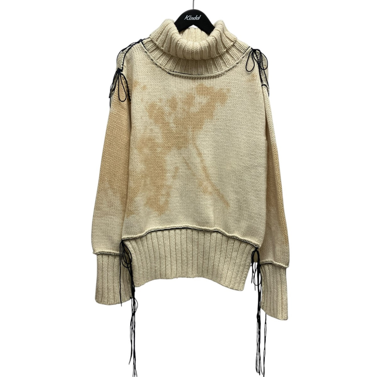 KHOKI ユーズド加工フリンジハイネックニット19aw-k-01 古着・中古-1枚目のアイテム画像