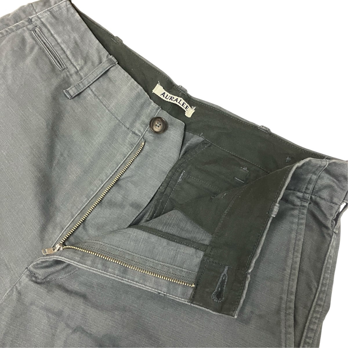 AURALEE 21AWWASHED FINX BUGGY SATIN WIDE PANTSコットンパンツA21AP01FB 古着・中古-3枚目のアイテム画像