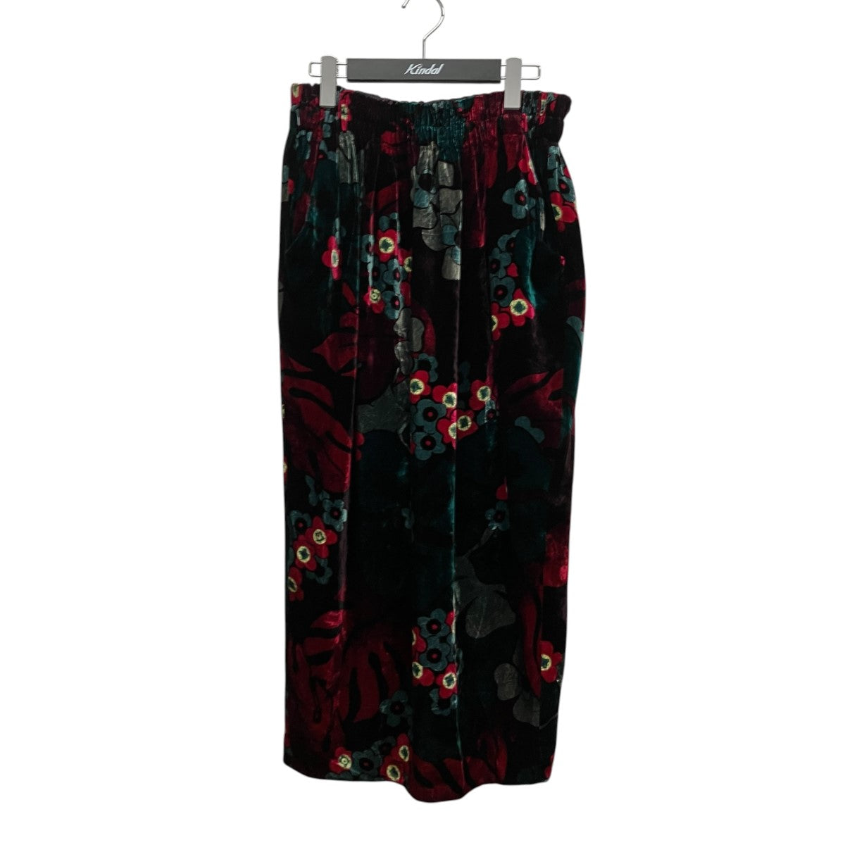 DRIES VAN NOTEN シルク混ベロア総柄スカート 古着・中古-1枚目のアイテム画像