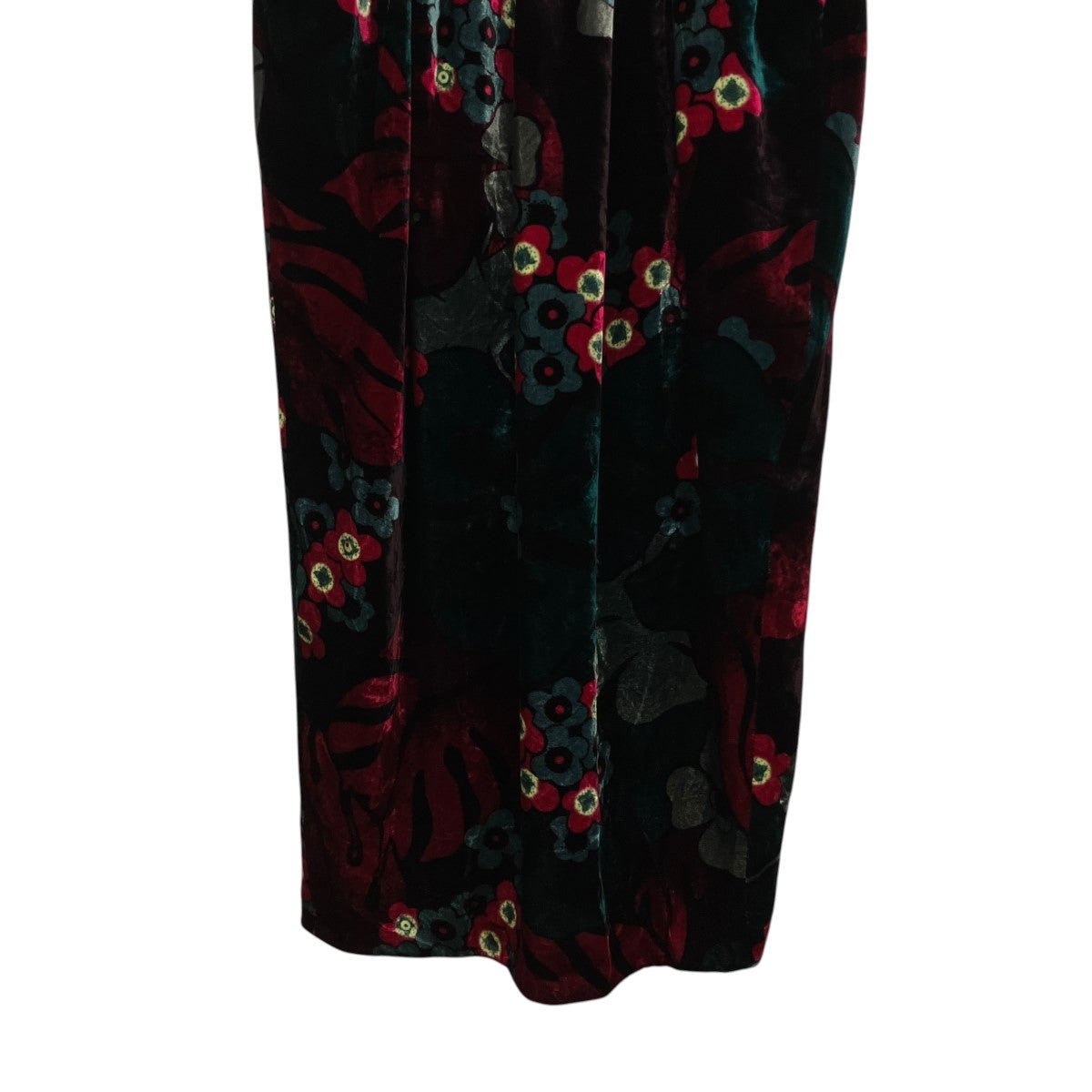 DRIES VAN NOTEN シルク混ベロア総柄スカート 古着・中古-4枚目のアイテム画像