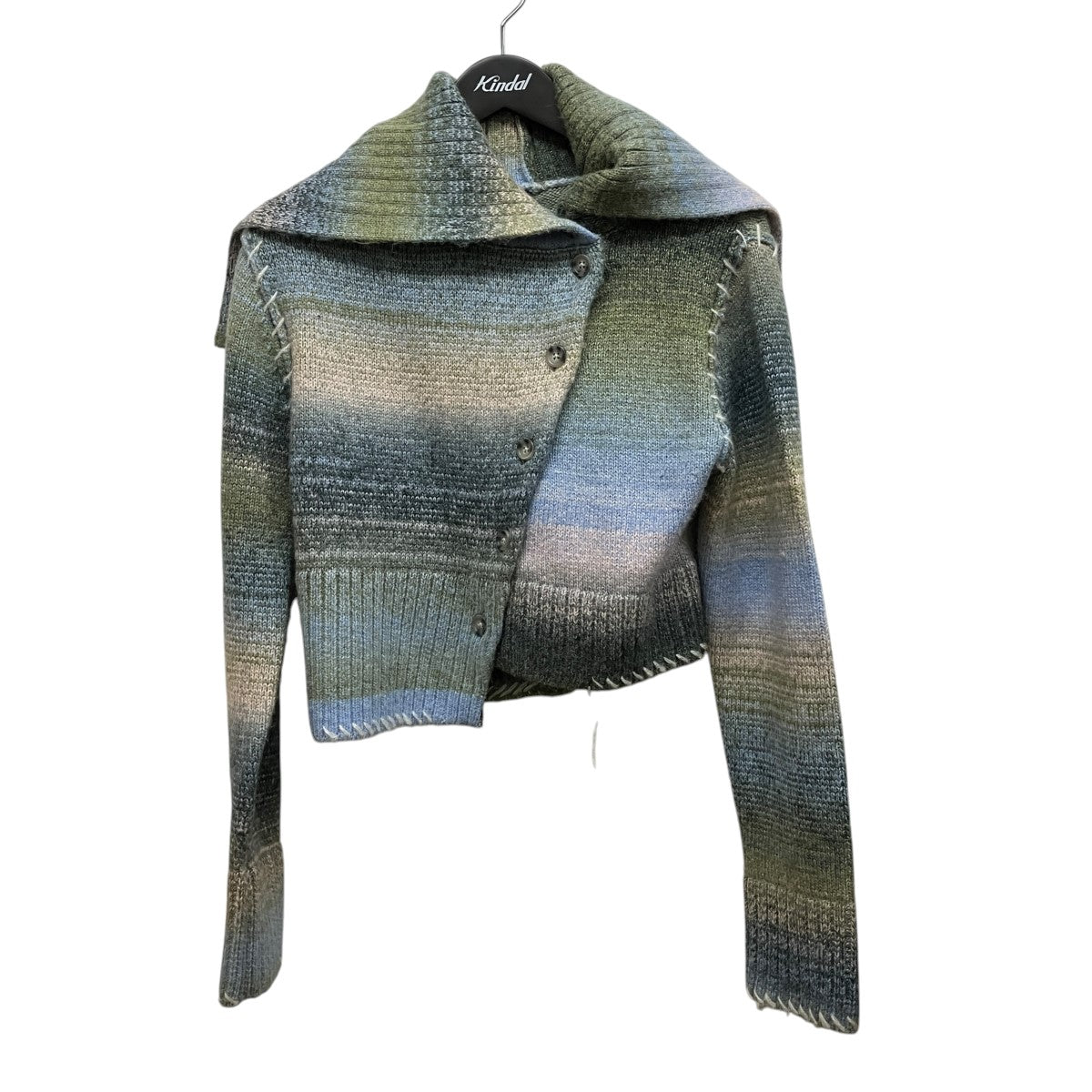 MAISON SPECIAL Asymmetry kasuri Knit Cardigan総柄アシメカスリニットカーディガン21252365211 古着・中古-1枚目のアイテム画像