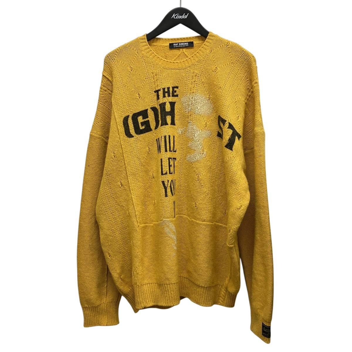 RAF SIMONS 22AWLoose fit braid relief roundneck sweater printedプリントラウンドネックニット 古着・中古-1枚目のアイテム画像