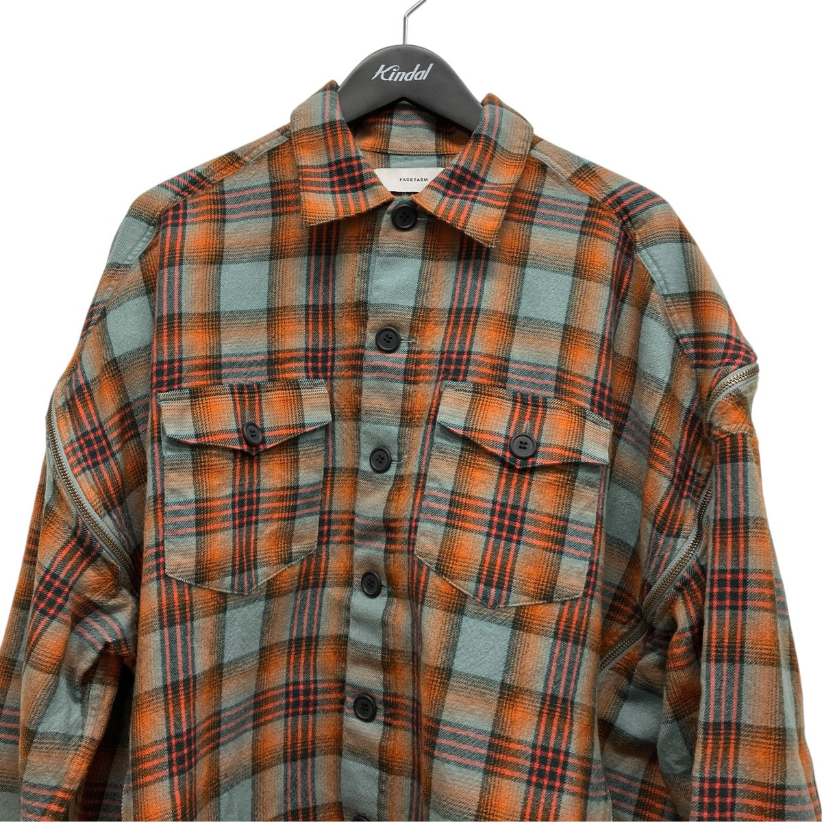 FACETASM CHECK ZIPPER SHIRTチェックウールサイドジップロングスリーブシャツMKS-SH-M08 古着・中古-3枚目のアイテム画像