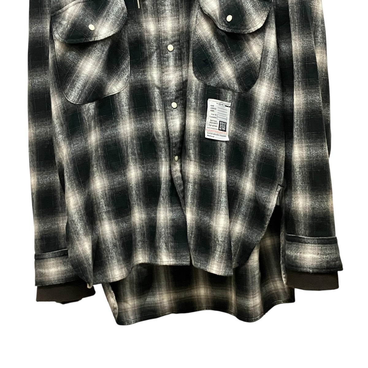 Maison MIHARA YASUHIRO スウェット パーカー チェック シャツJ13SH182 古着・中古-4枚目のアイテム画像