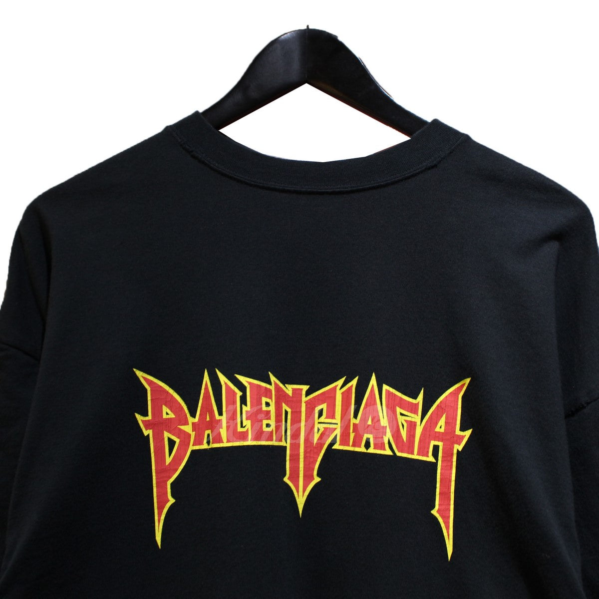 BALENCIAGA(バレンシアガ) 22SS メタルロゴ プリント ダメージ加工 シャツ レイヤード カットソー Tシャツ