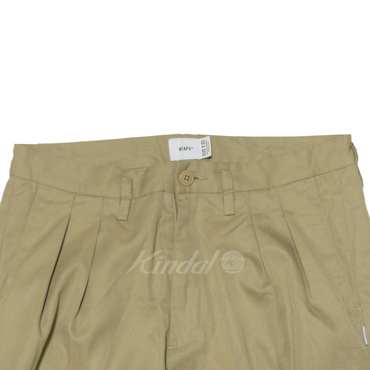 WTAPS(ダブルタップス) 20AW TUCK TROUSERS RAPO TWILL タックトラウザーパンツ 202TQDT-PTM05 ベージュ  サイズ X03｜【公式】カインドオルオンライン ブランド古着・中古通販【kindal】