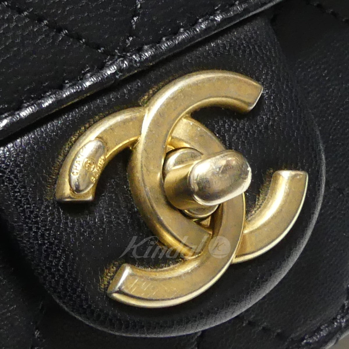 CHANEL(シャネル) ココマーク フェイクパール ガラスロゴ レザーシングルチェーンショルダーバッグ