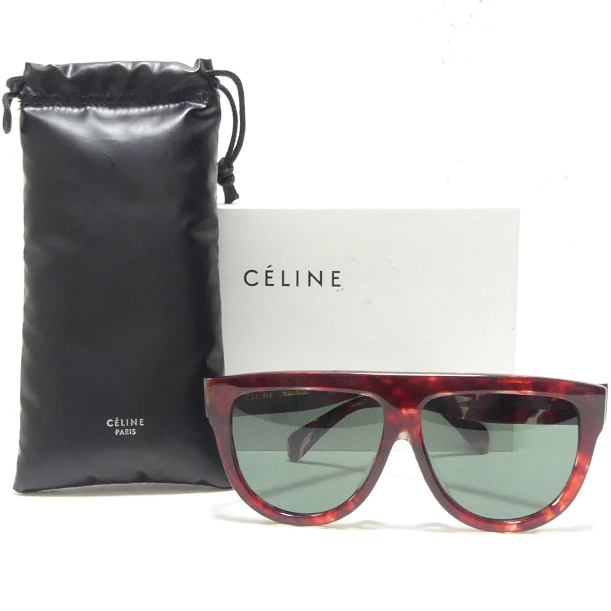 CELINE(セリーヌ) べっ甲柄 サングラス CL40001F 54N グリーン × レッド サイズ 60□12  150｜【公式】カインドオルオンライン ブランド古着・中古通販【kindal】