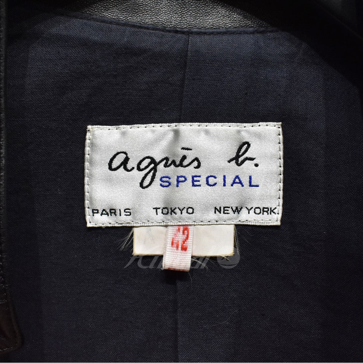 agnes b SPECIAL(アニエスベースペシャル) レザーナポレオンジャケット 