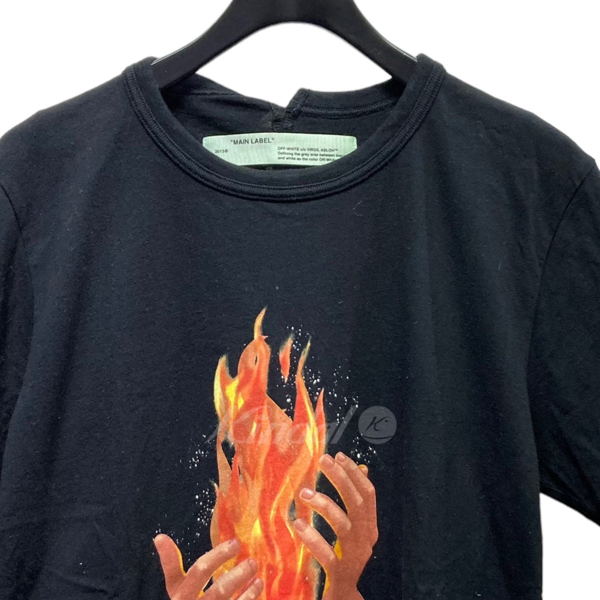 OFF WHITE(オフホワイト) DIAG FIRE SPLICED　Tシャツ　OMAA032S18185078