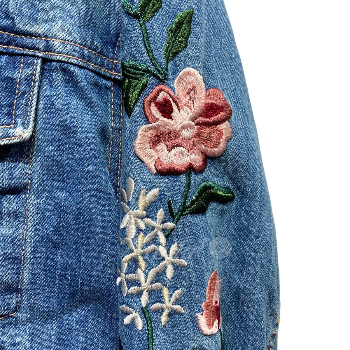 Embroidery Flower G Jean　フラワーモチーフ　デニムジャケット