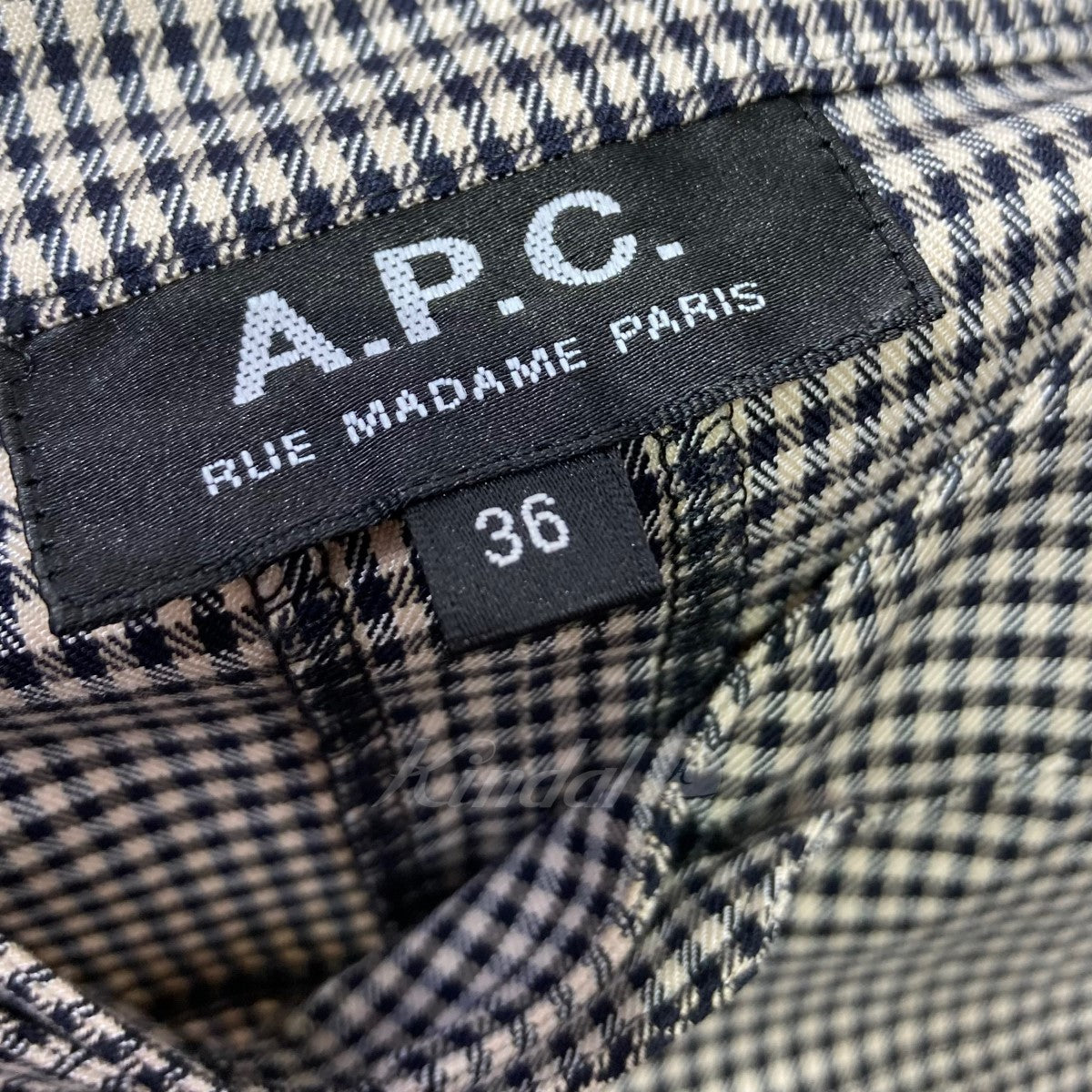 A．P．C．(アーペーセー) チェック柄ワンピース 1110321 グレー サイズ ...