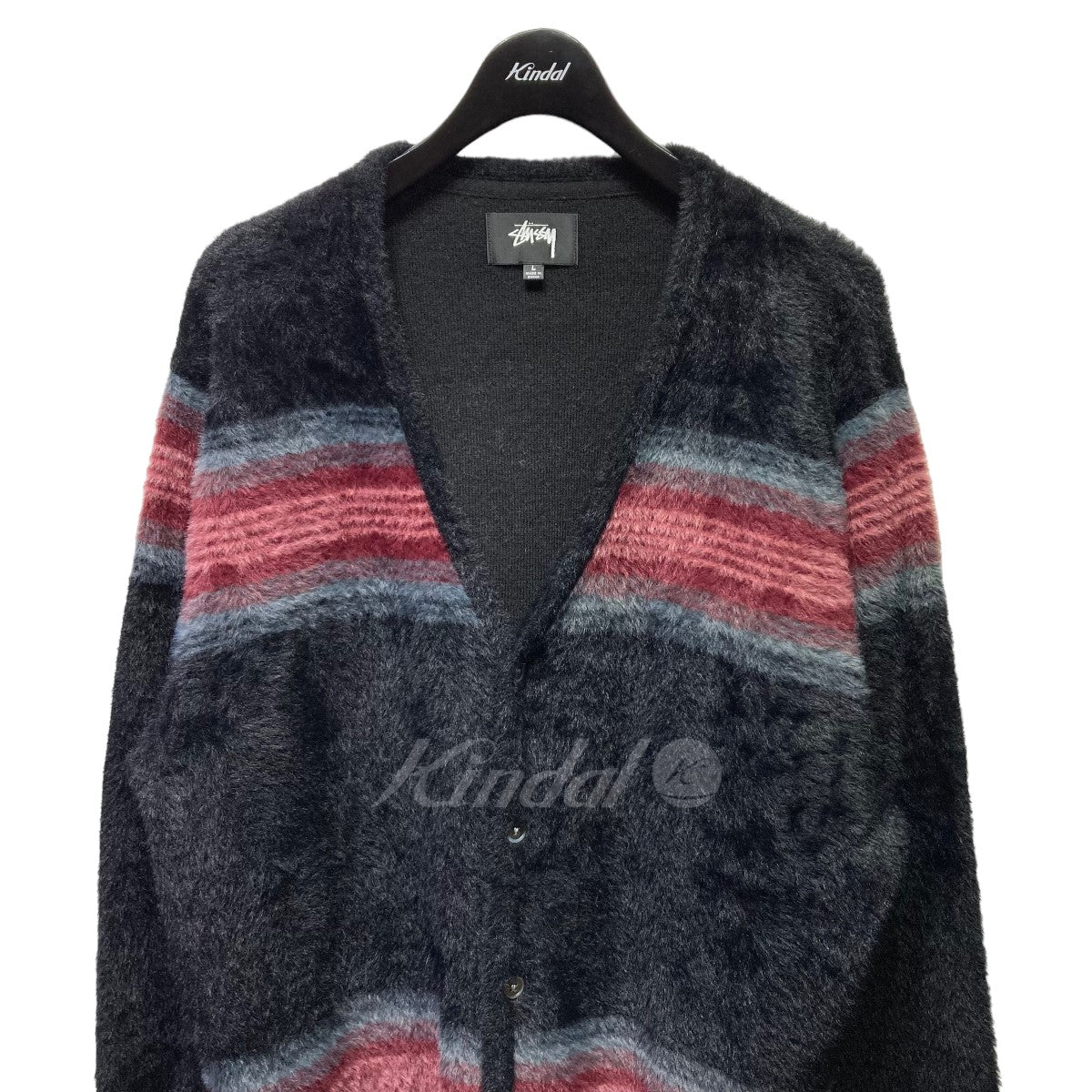 Stussy(ステューシー) 22AW STRIPE SHAGGY CARDIGAN ブラック サイズ L｜【公式】カインドオルオンライン  ブランド古着・中古通販【kindal】