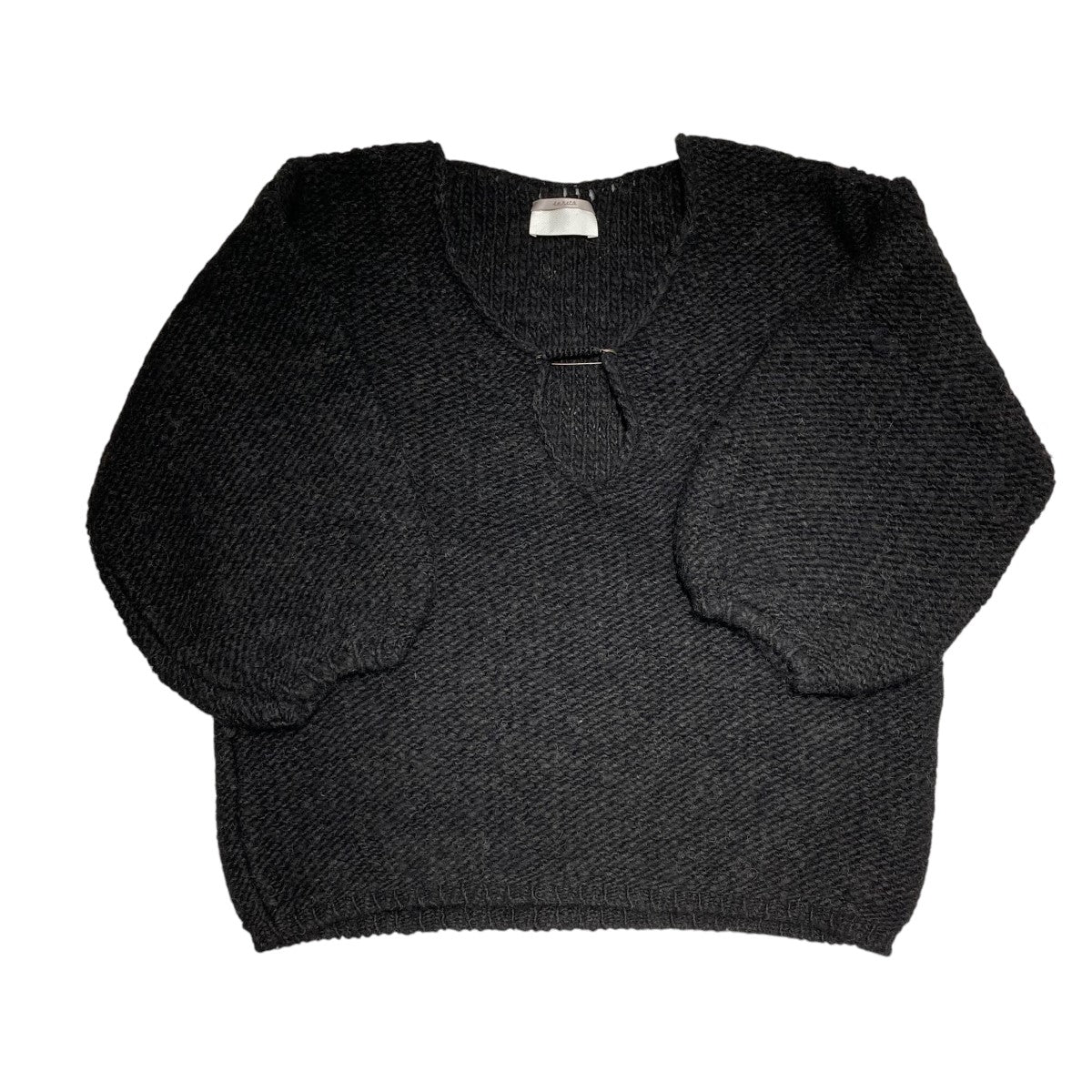 【値下げ】enrica ウールニットVネックプルオーバー KNIT 049 グレー サイズ：Free (EC) enrica(エンリカ) ウールニットVネックプルオーバーKNIT 049