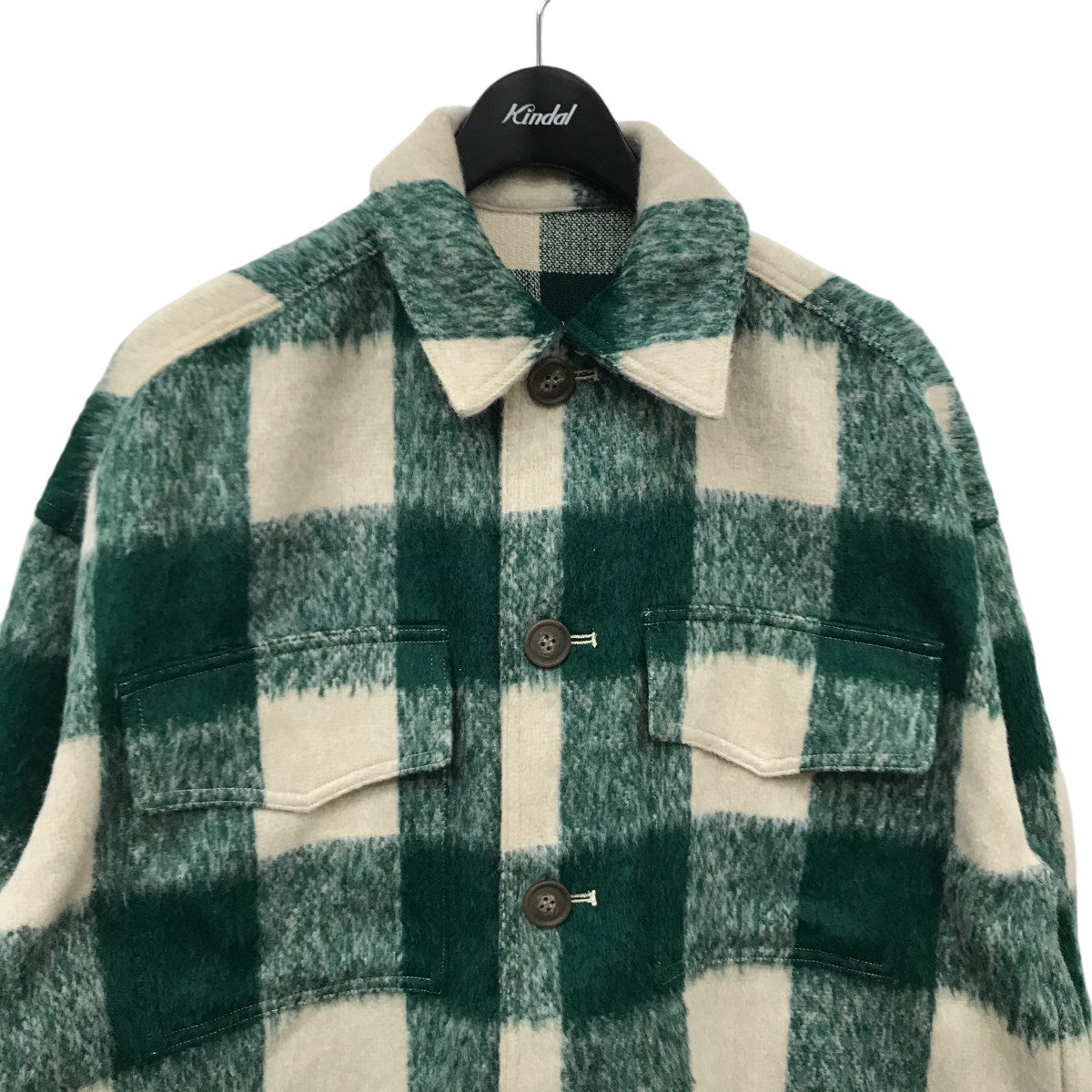 Ungrid(アングリッド) 23AW シャギー チェック ビッグシャツ シャツジャケット 112350442501 112350442501  グリーン×オフホワイト サイズ Free｜【公式】カインドオルオンライン ブランド古着・中古通販【kindal】