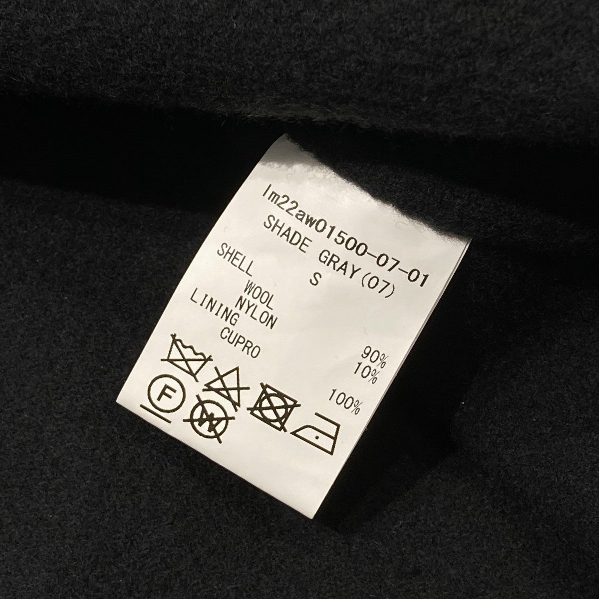 LIDnM(リドム) 22AWSuper 140s SHAWL COLLAR CAPE COATショールカラー