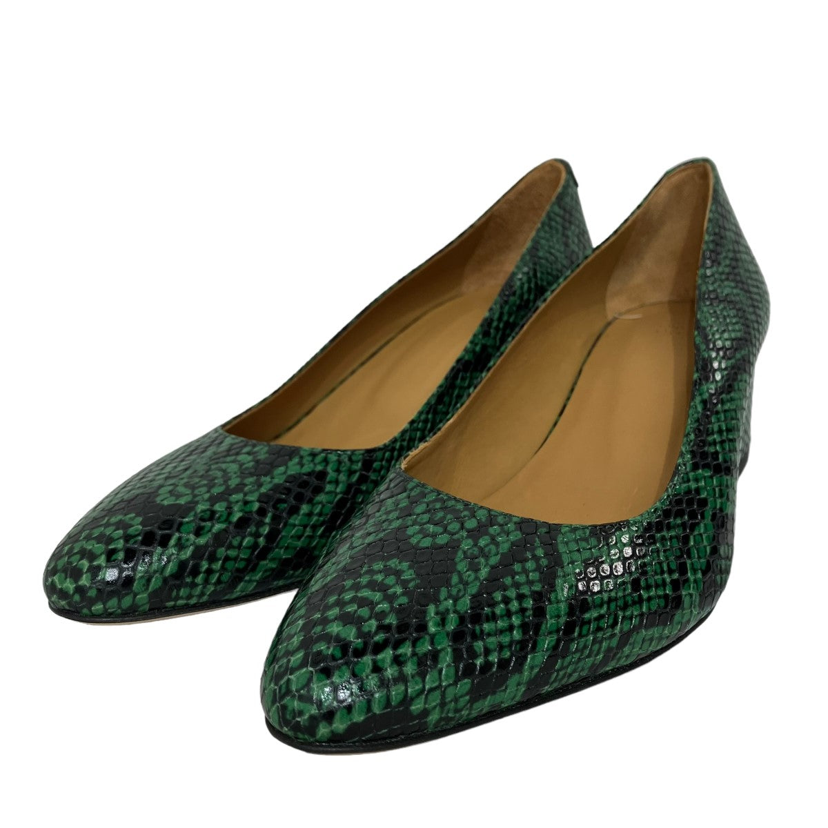 ×CATHERINE DENEUVEパイソン柄ヒールパンプス