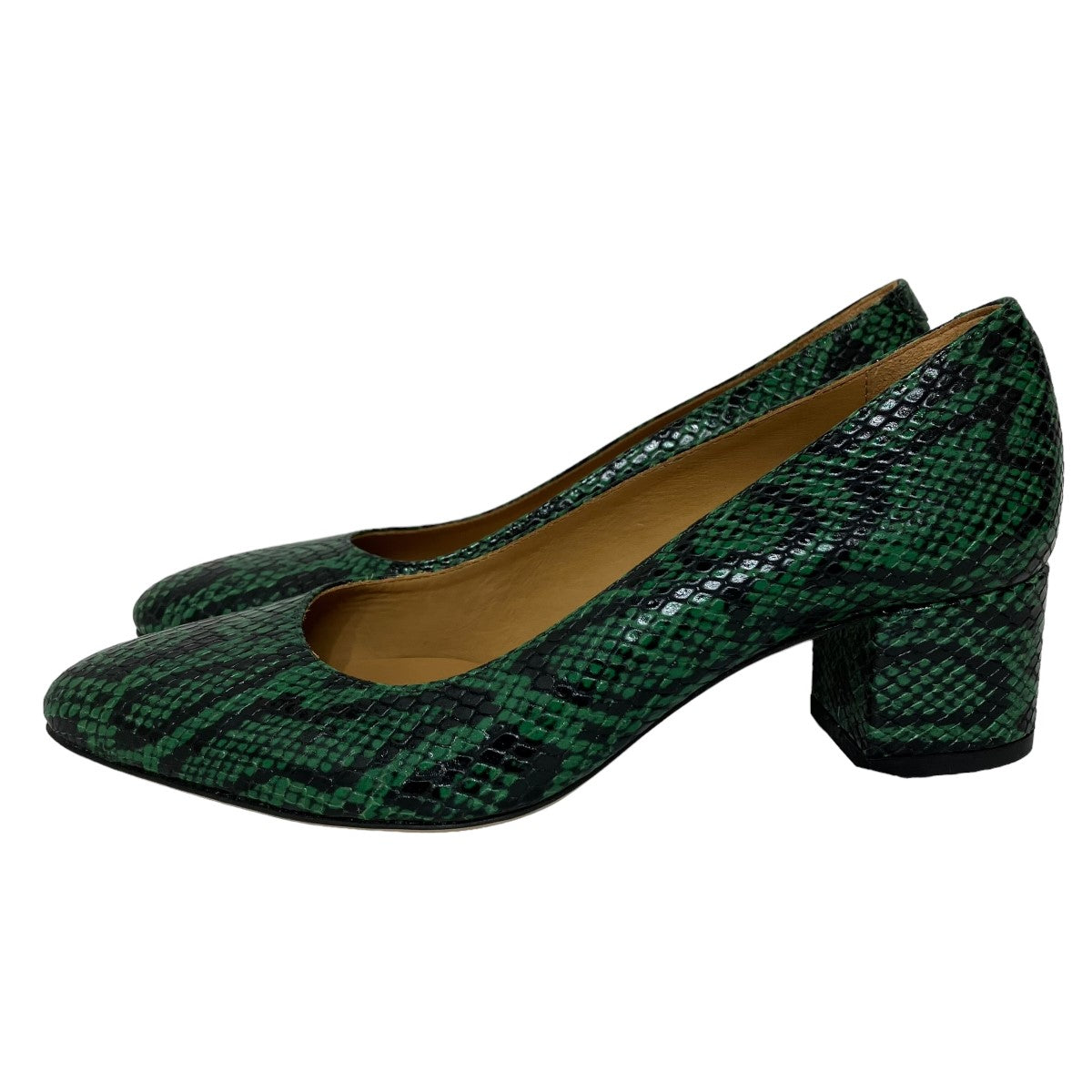 ×CATHERINE DENEUVEパイソン柄ヒールパンプス