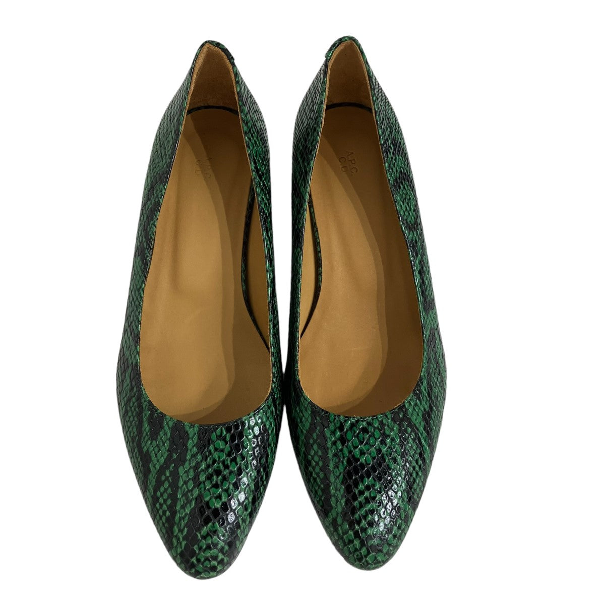 ×CATHERINE DENEUVEパイソン柄ヒールパンプス