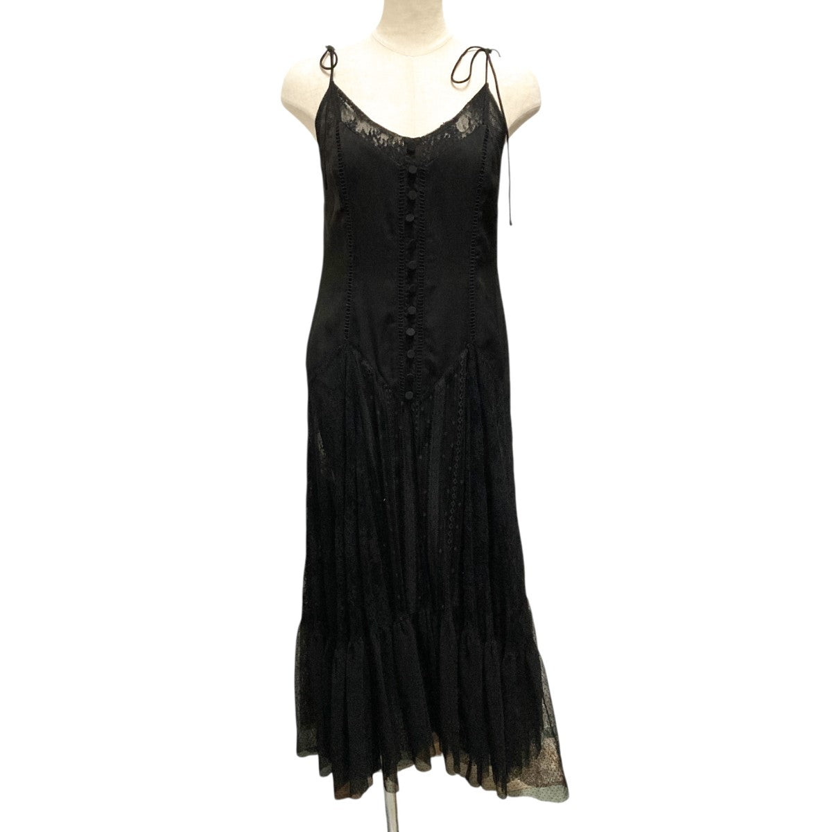 Lace Trimmed Satin Cami DressレースワンピースHLT2009084
