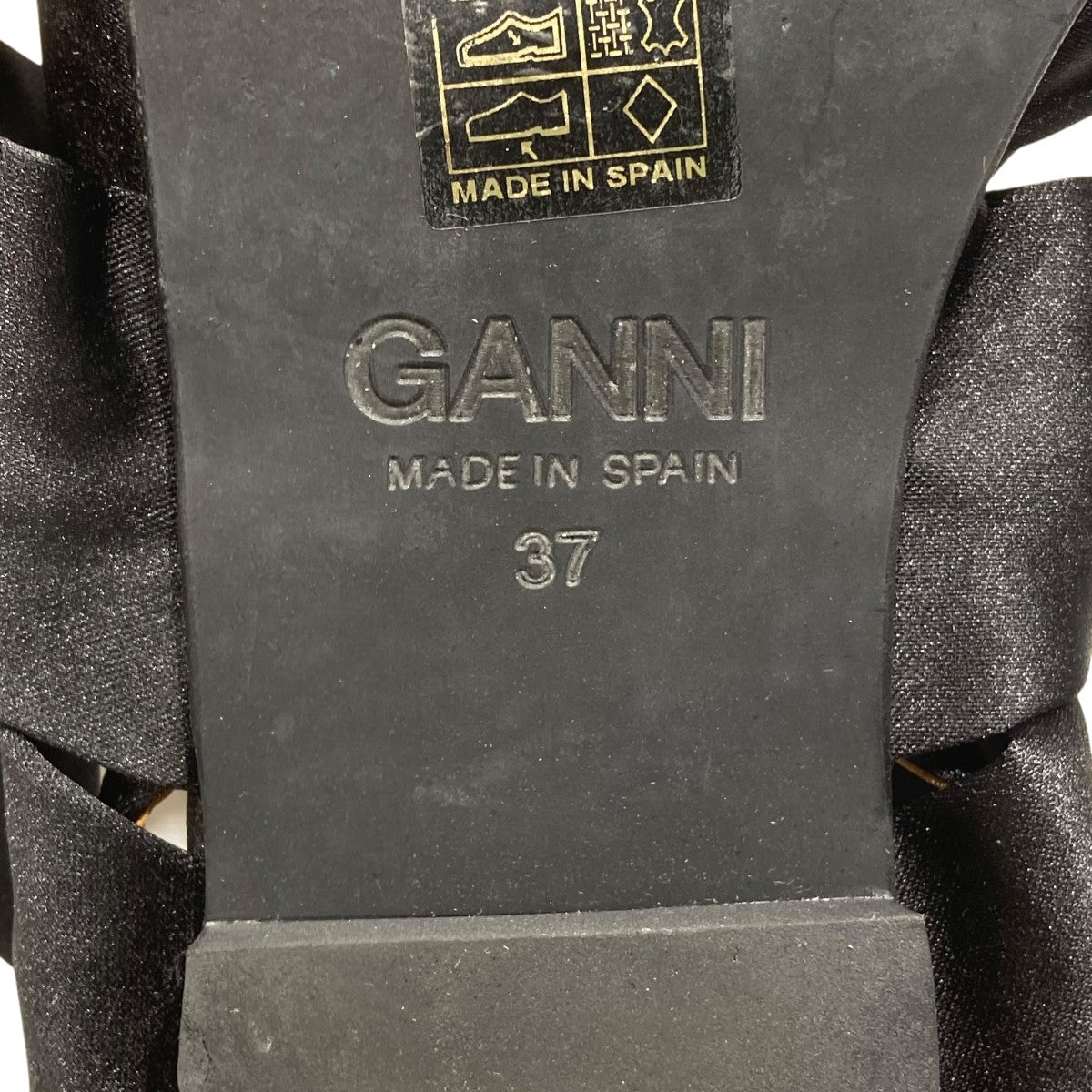 Ganni(ガニー) Bowリボンサンダル ブラック サイズ 37(23.5cm